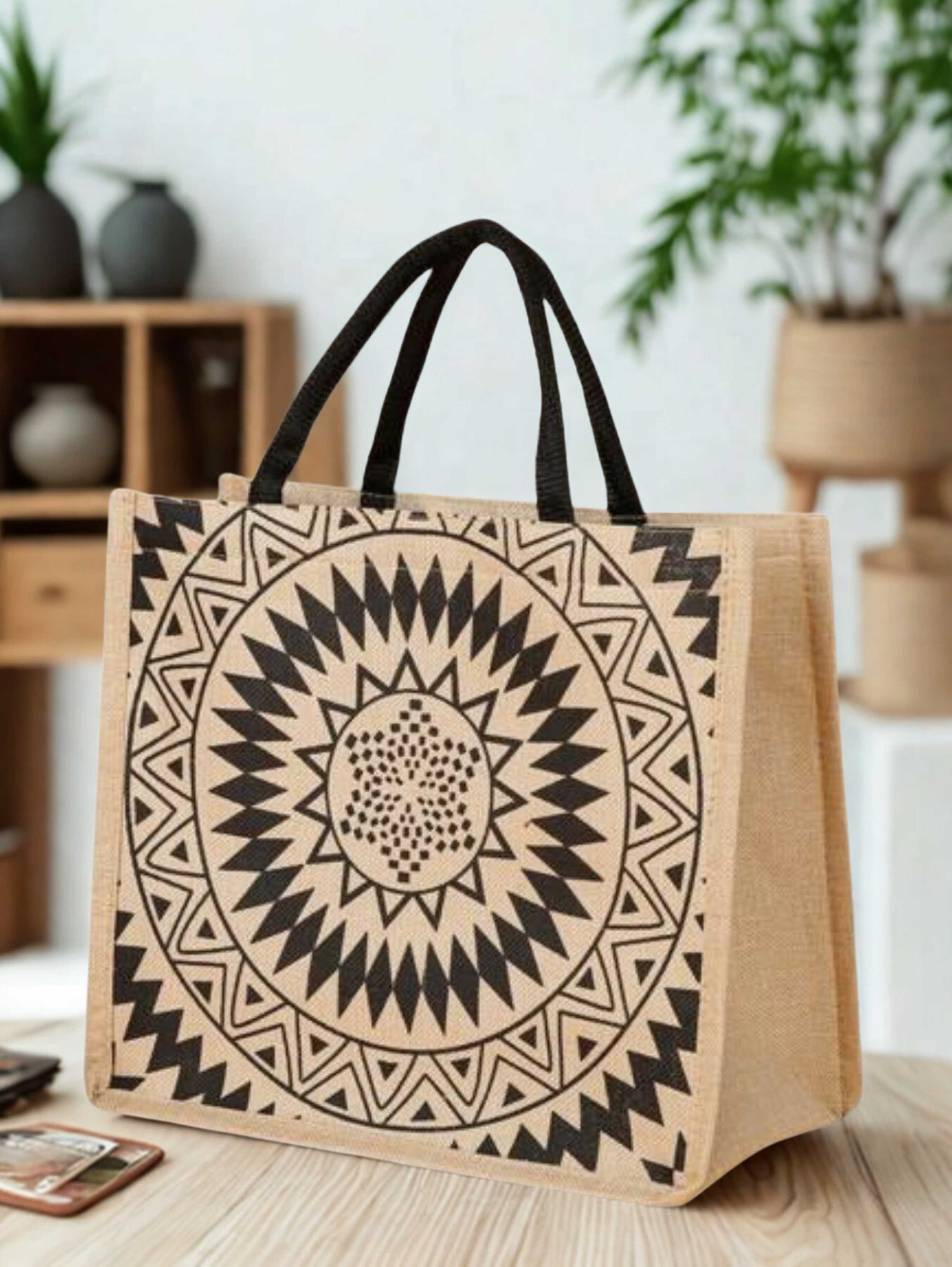Jute printed bag J-038